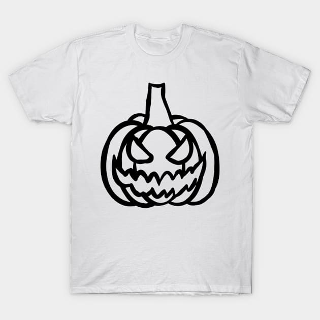 Scary Creepy Pumpkin T-Shirt by HHT